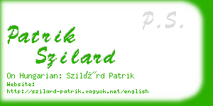 patrik szilard business card